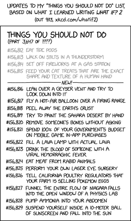 xkcd things you should not do comic